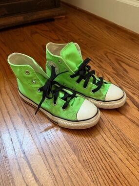 Converse Kids Green High-Top Sneakers with Black Laces
